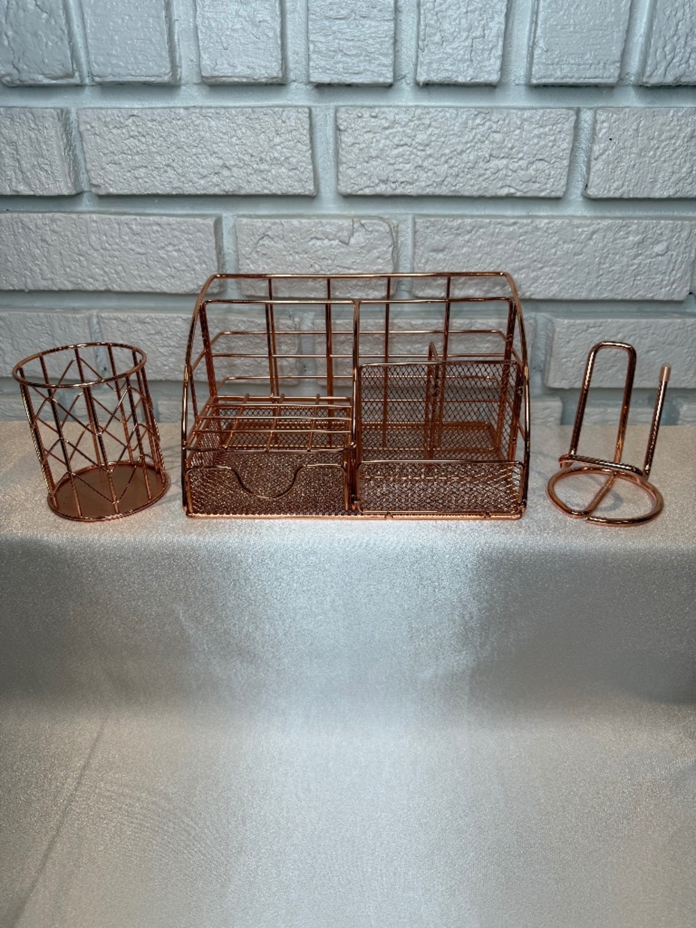 Desk Organizer Set Rose Gold - 3 pcs